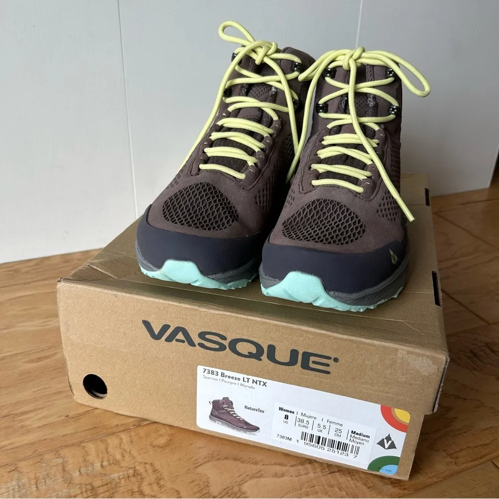 Vasque NIB Breeze LT NTX size 8 NatureTex 7383 Sparrow Vibram Waterproof Hiking